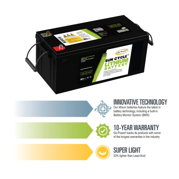 Go Power 250Ah LiFePO4 Solar Battery - GP-LIFEPO4-250 - Image 3