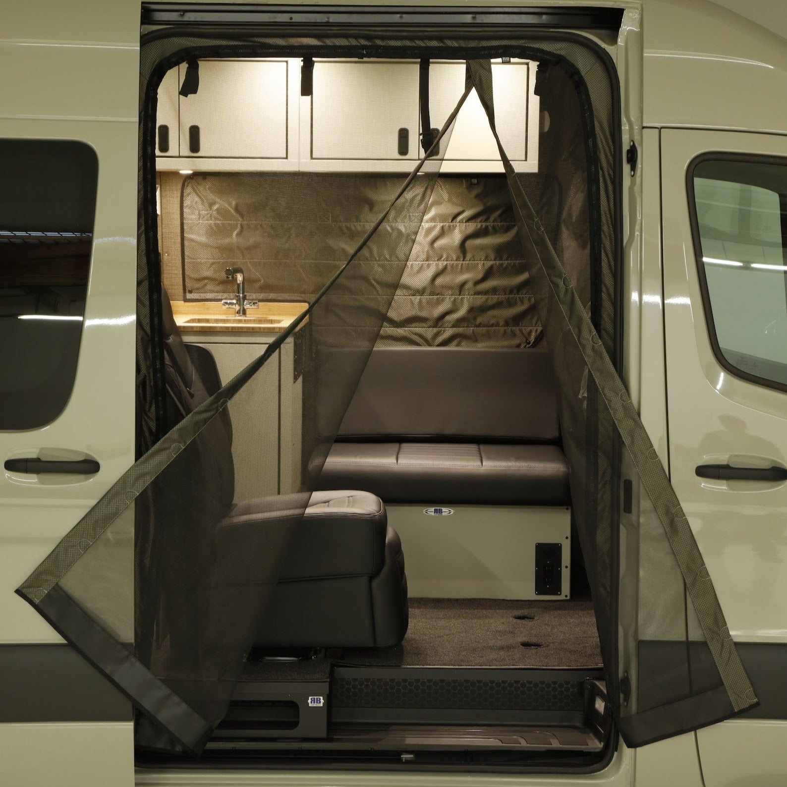 07 + Sprinter Van Fabric - High Roof Passenger Side Sliding Door Bug Net